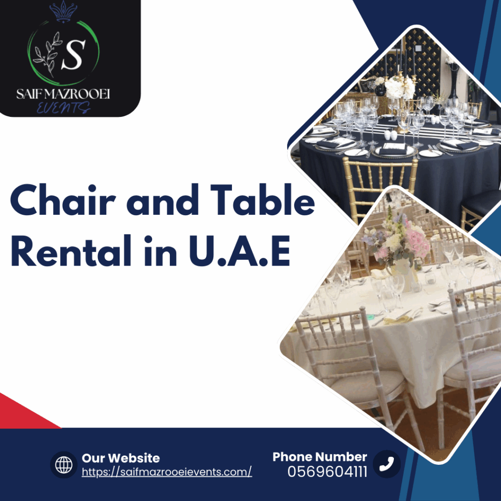 Chair and Table Rental in U.A.E
